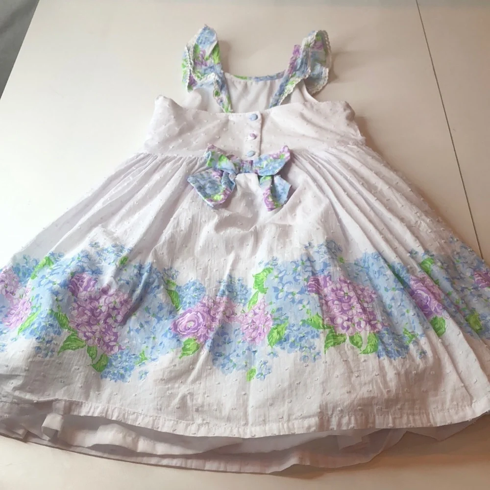 Tommy Bahama Girl's White Swiss Dot Garden Floral Dress & Headband Size 6 - Picture 12 of 14